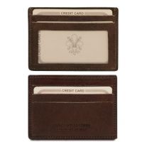 Tuscany Leather Exclusive Credit/Business Card Holder Dark Brown